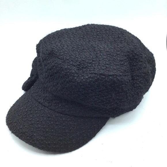 Women's Baker Boy Fiddler Beret Tweed Hat with Leopard Print Inside with a Bow - Picture 5 of 7